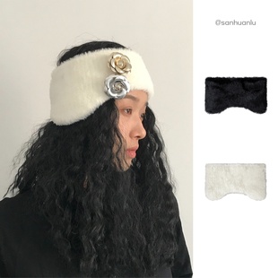 三环路保暖毛绒发带简约日常纯色头饰复古式百搭款高弹力时尚潮流
