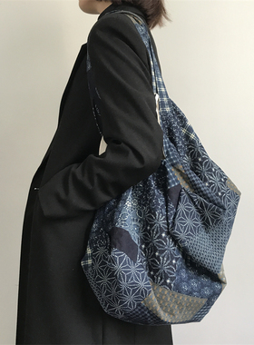 三环路彩色拼接花纹骰子包极繁remake大容量背包实用百搭单肩包