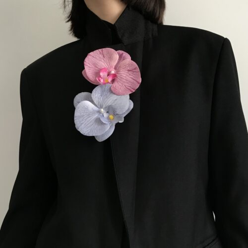三环路时尚花朵胸针发夹