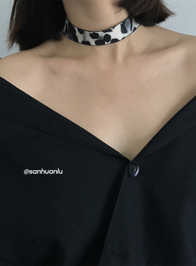 三环路豹纹颈链复古小众