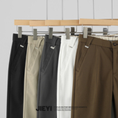 小脚长裤 JIEYI 子 百搭韩版 百搭秋季 垂感免烫复古纯色休闲西裤 男士