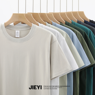 JIEYI纯棉简约纯色休闲款T恤衫