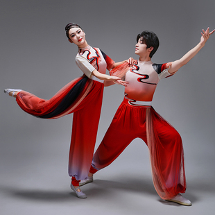 古典舞演出服男女保卫黄河现代舞蹈服装中国风花灯鼓打鼓舞秧歌服