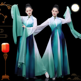 戏曲服装女中国风水袖舞蹈演出服一江清水古典舞蹈服花旦京剧越剧