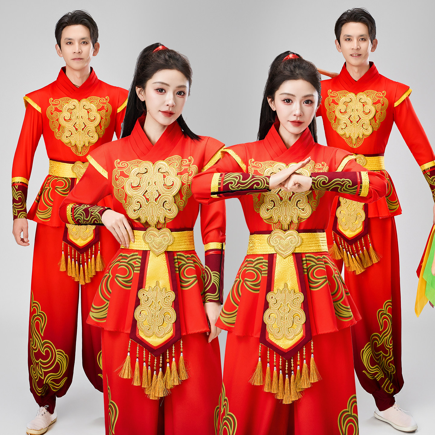 2026新款成人打鼓演出服装舞龙舞狮开场舞腰鼓威风锣鼓舞蹈表演服