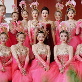 开场舞大摆裙女成人新款 大气歌伴舞演出服装 大型舞台现代舞蹈长裙