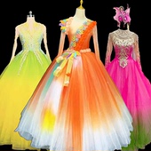 2025新款 开场舞大摆裙演出服女大气飘逸歌伴舞蓬蓬裙大型舞蹈服装