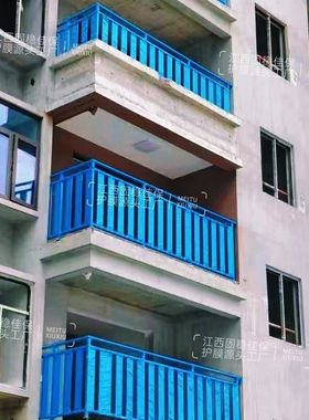 护栏保护膜PE蓝色白色工地阳台栏杆楼梯扶手保护套塑料缠绕膜套膜