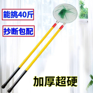 加粗超硬抄网杆玻璃纲伸缩杆加厚超轻短节打鱼杆单杆双杆抄网套装