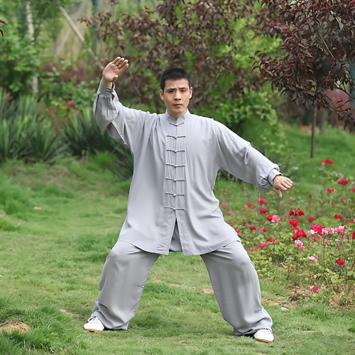 太极服女练功服男棉绸太极服男