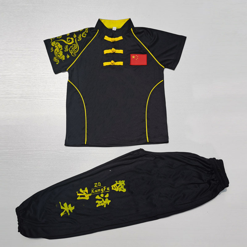 夏季校服武校武馆校服散打服武术服装训练服定制版型定做印字短袖
