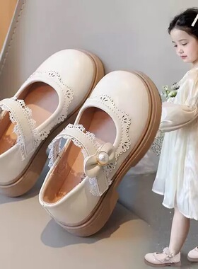 真皮女童鞋儿童公主小皮鞋2026年春秋新款女宝宝时尚软底黑色单鞋