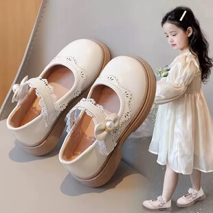 真皮女童鞋儿童公主小皮鞋2026年春秋新款女宝宝时尚软底黑色单鞋