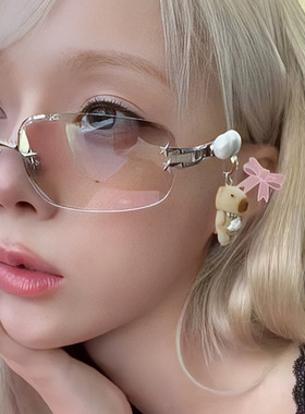 韩版jennie同款无框y2k千禧辣妹风墨镜女款潮时髦高级感太阳镜夏