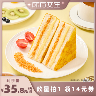 【所有女生直播间】诺贝达蛋皮肉松三明治蛋糕休闲零食糕点整箱