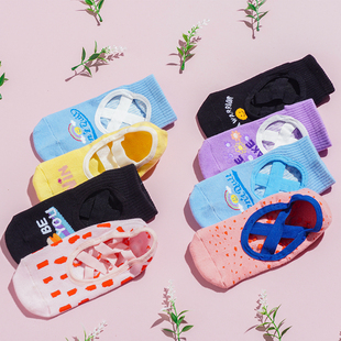 美国POWWFUL瑜伽普拉提防滑袜芭杆barre舞蹈短袜浅口耐磨运动健身