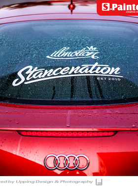 贴绘社 STANCENATION姿态车贴  气动避震改装贴纸 后挡风玻璃贴