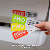 日系车贴后驱车全时四驱提示个性 SP车贴 创意汽车驱动方式 反光贴