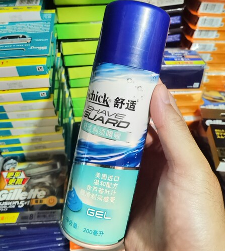 美国产舒适schick男士剃须啫喱温和配方含芦荟汁防敏感型200ml
