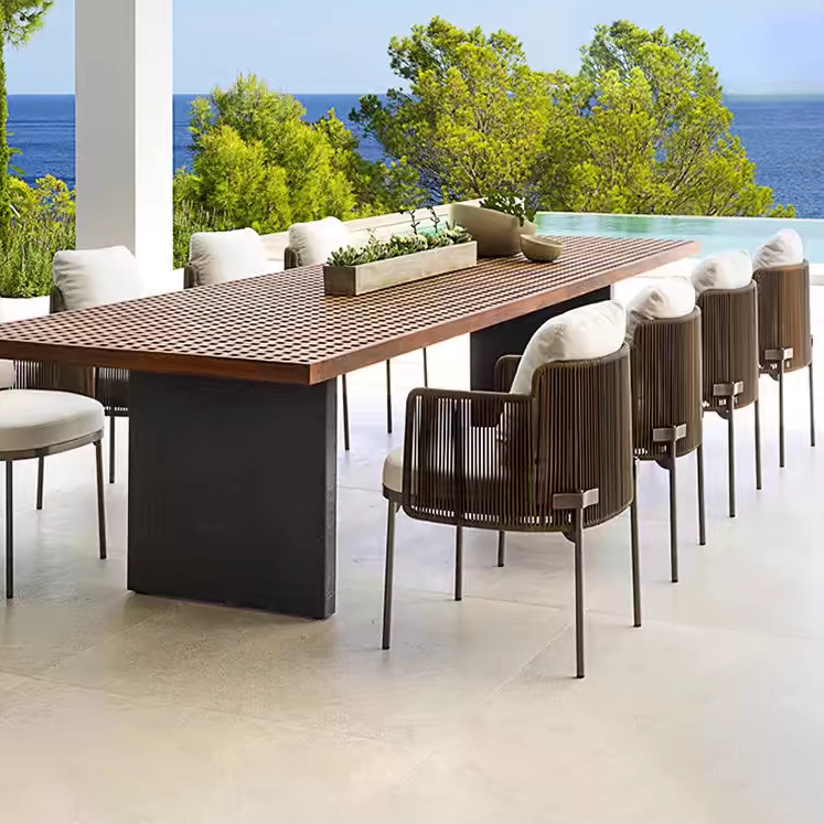 北欧户外花园休闲绳编沙发藤编沙发组合别墅客厅简约民宿软装家具