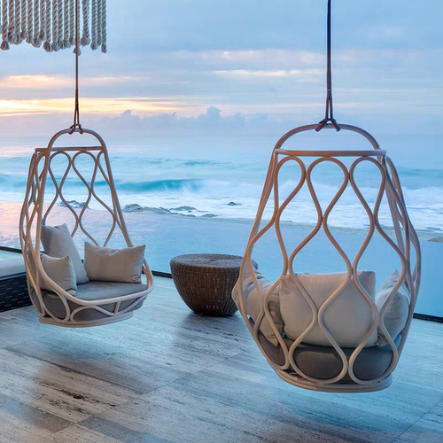 户外吊椅庭院别墅露天防水酒店室外露台藤编吊篮休闲藤艺吊篮椅