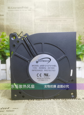 原装Sofasco SAB12137V1HBL 12032 115V 涡轮散热鼓风机 散热风扇