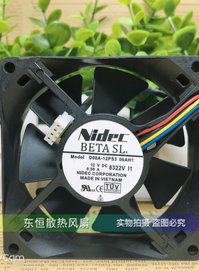 原装nidec 8025 8cm 12V 0.50A D08A-12PS3 06AH1 机箱散热风扇
