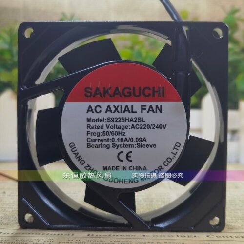 全新SAKAGUCHI S9225HA2SL 220V 9225 9CM 机柜散热风扇 轴流风机