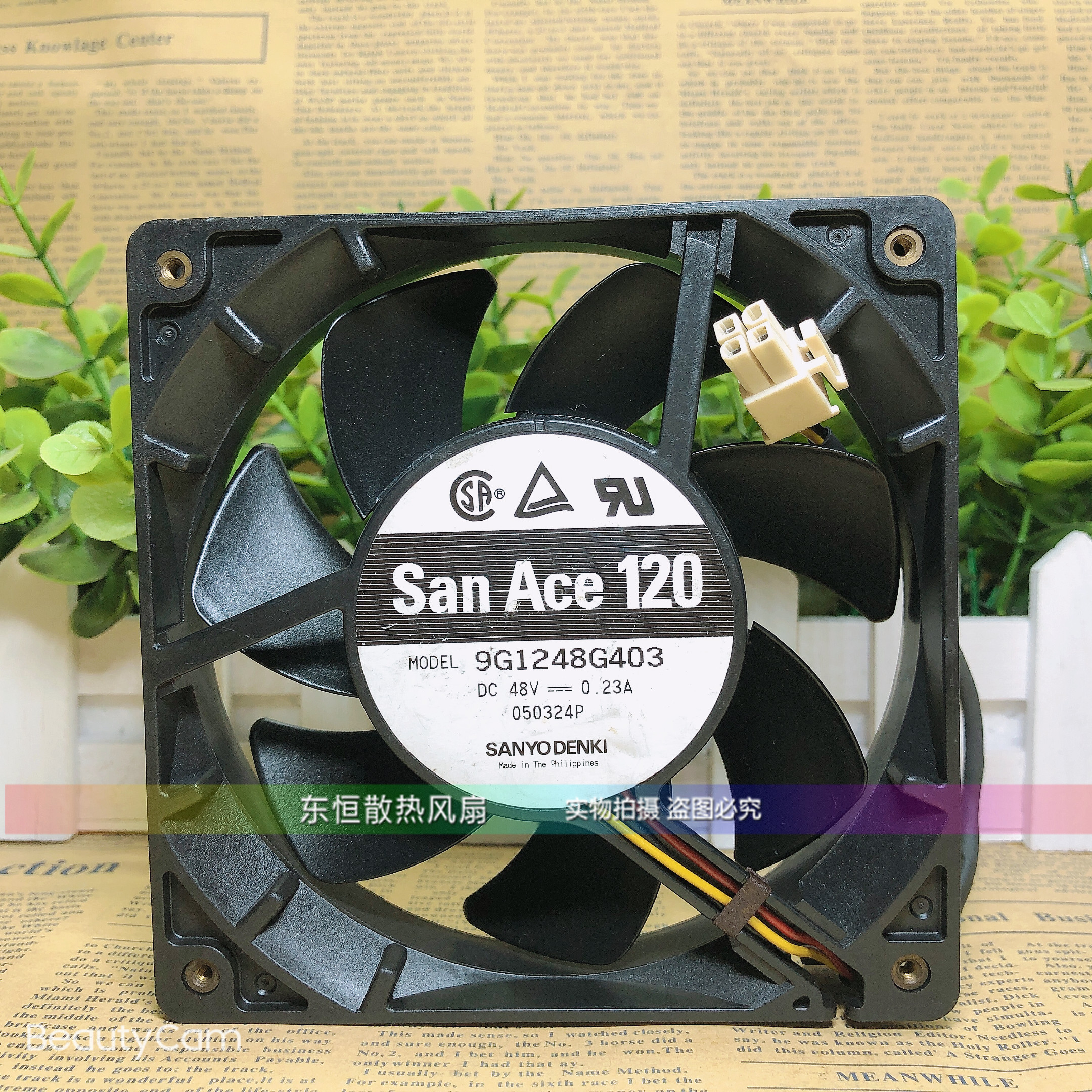 原装三洋 12025 48V 0.23A 9G1248G403 12cm 双滚珠 3线 散热风扇