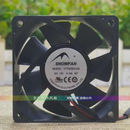 SNOWFAN YY7025H12B 12V 0.18A 7025 7CM CPU 机箱服务器散热风扇