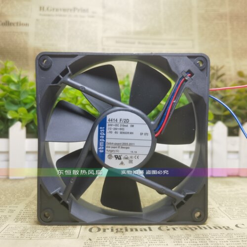 德国ebmpapst 4414F/2D 24V 210mA 5W 12CM 12025 变频器散热风扇