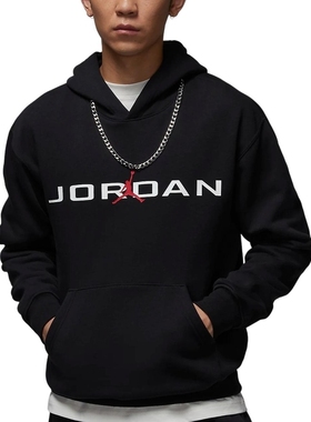 Nike耐克JordanAJ飞人男子卫衣秋冬加绒保暖复古套头连帽衫HQ4644