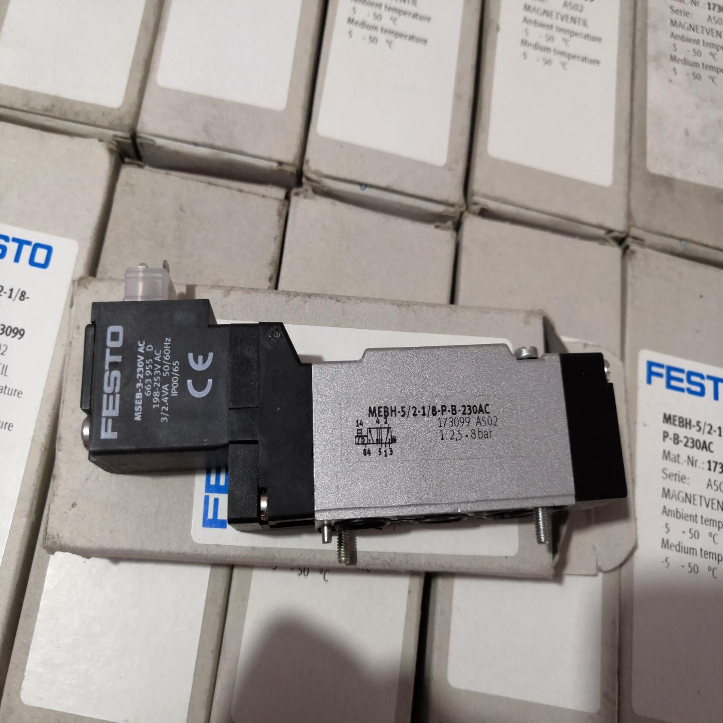 MEBH-52-18-P-B-230AC 全新 FESTO电磁阀 实照173099 运费询价