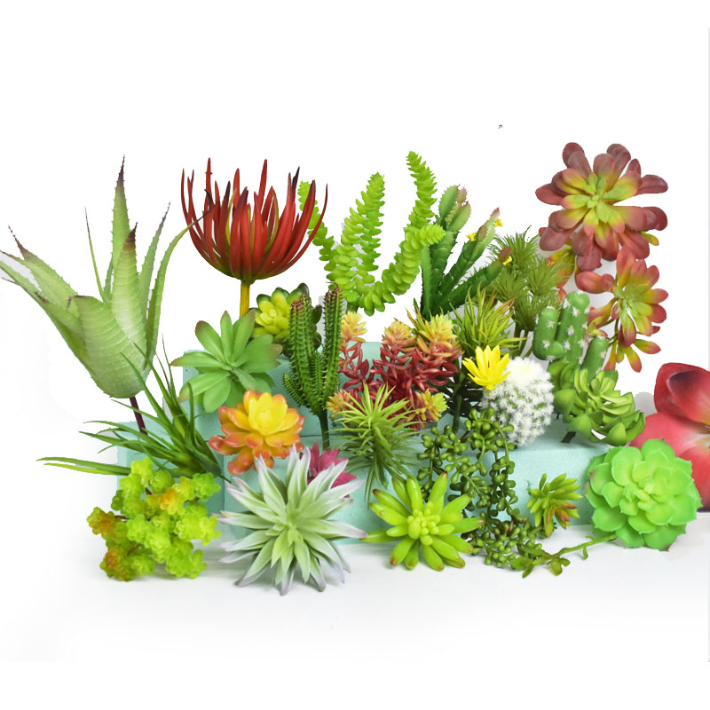 仿真多肉植物假花绿植装饰品仙人掌室内办公室桌面小摆件组合盆栽
