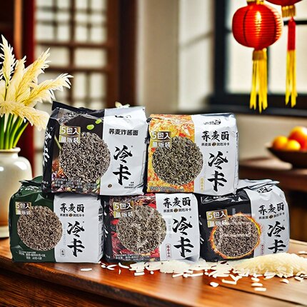 5包冷卡荞麦面非油炸面饼可泡可煮炸酱面酱爆蒜泥葱油真好吃