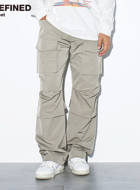 UNDEFINED潮牌防风透气不沾毛立体口袋宽松版型阔腿工装裤伞兵裤