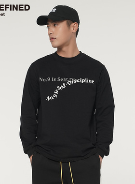 UNDEFINED HIGH STREET潮牌NO9是自律slogan印花潮牌长袖T恤