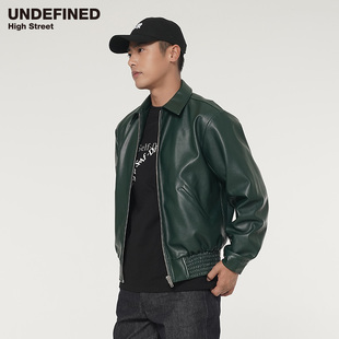复古廓形落肩设计BV风PU革潮牌皮夹克 STREET美式 UNDEFINED HIGH