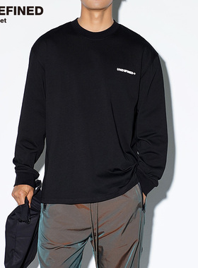 UNDEFINED HIGH STREET美潮宽松基本款300g重磅针织打底长袖T恤