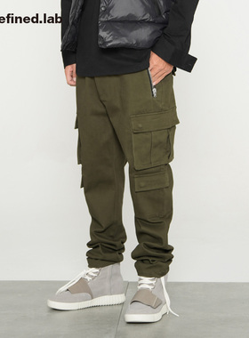 【断码清仓特价款】军事风格拉链多口袋重磅厚重弹力工装裤