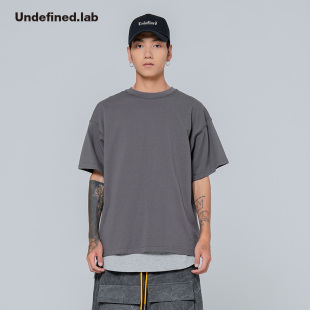 宽松反穿短袖 god风格 T恤 Undefined潮牌重磅纯棉双股针织Fear