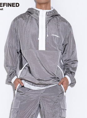 UNDEFINED夏季石头岛风格金属尼龙质感户外通风带帽速干防晒外套