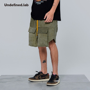 undefined自主重磅readymade风格做旧军布潮裤立体口袋工装短裤