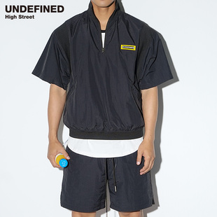 UNDEFINED HIGH STREET薄款宽松双层速干运动套装高领开衫上衣