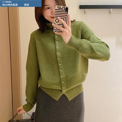 半高领针织开衫毛衣女款秋冬季2025新款爆款可外穿内搭针织衫上衣