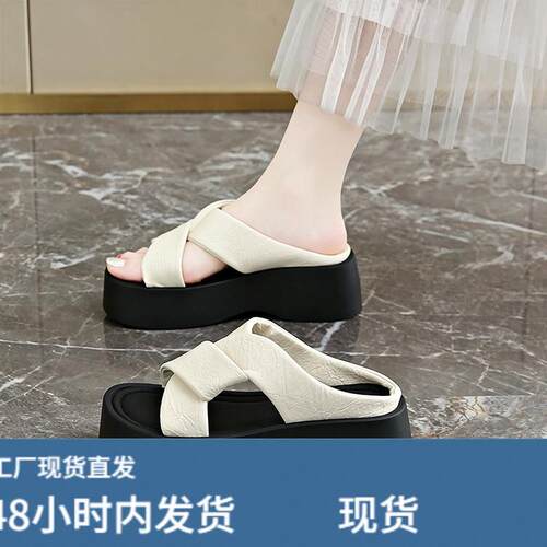 厚底凉鞋女2026新款夏季外穿透气时尚百搭罗马凉拖鞋不累脚一字拖