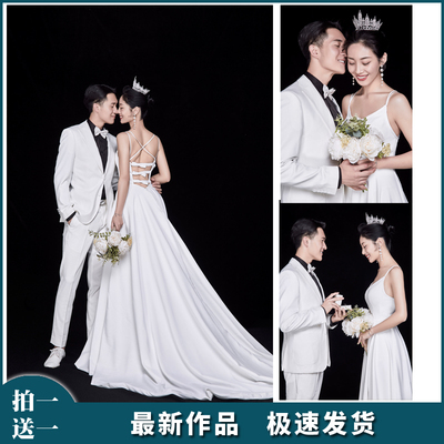 内景纯色婚纱照样片清新样片影楼新样片放大工作室婚纱照客片h513