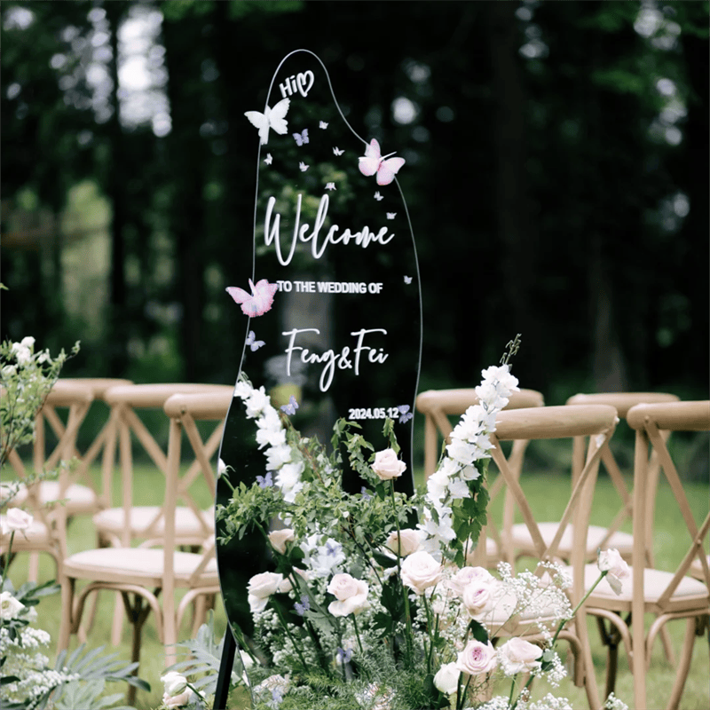 亚克力迎宾全身镜草坪婚礼