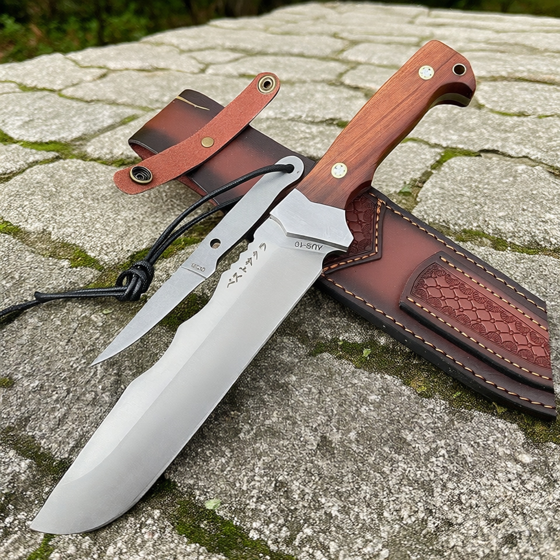 新款户外刀具防身小刀一体龙骨砍柴开路排障刀折叠锻打水果刀屠宰