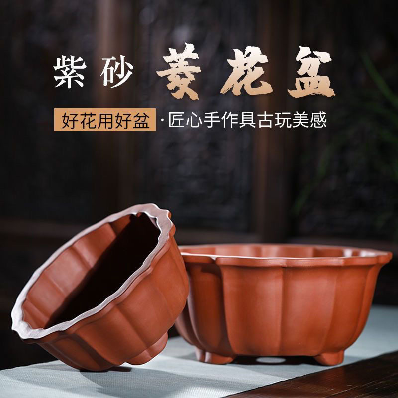盆栽宜兴紫砂古典紫砂透气养根图片